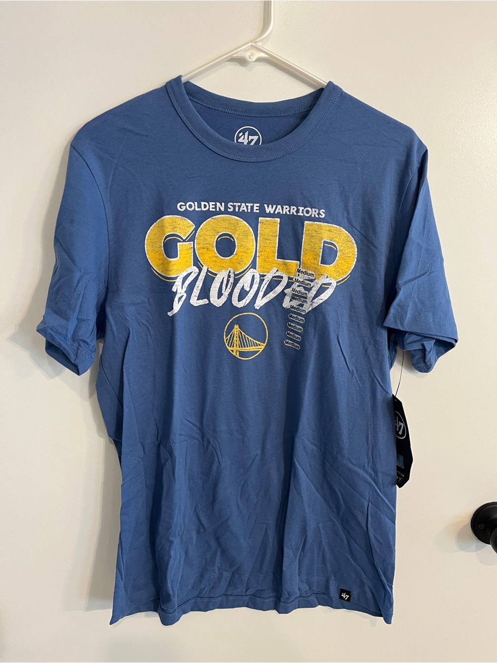 NWT Mens med ‘47 Golden State Warriors Gold Blooded Tee Shirt